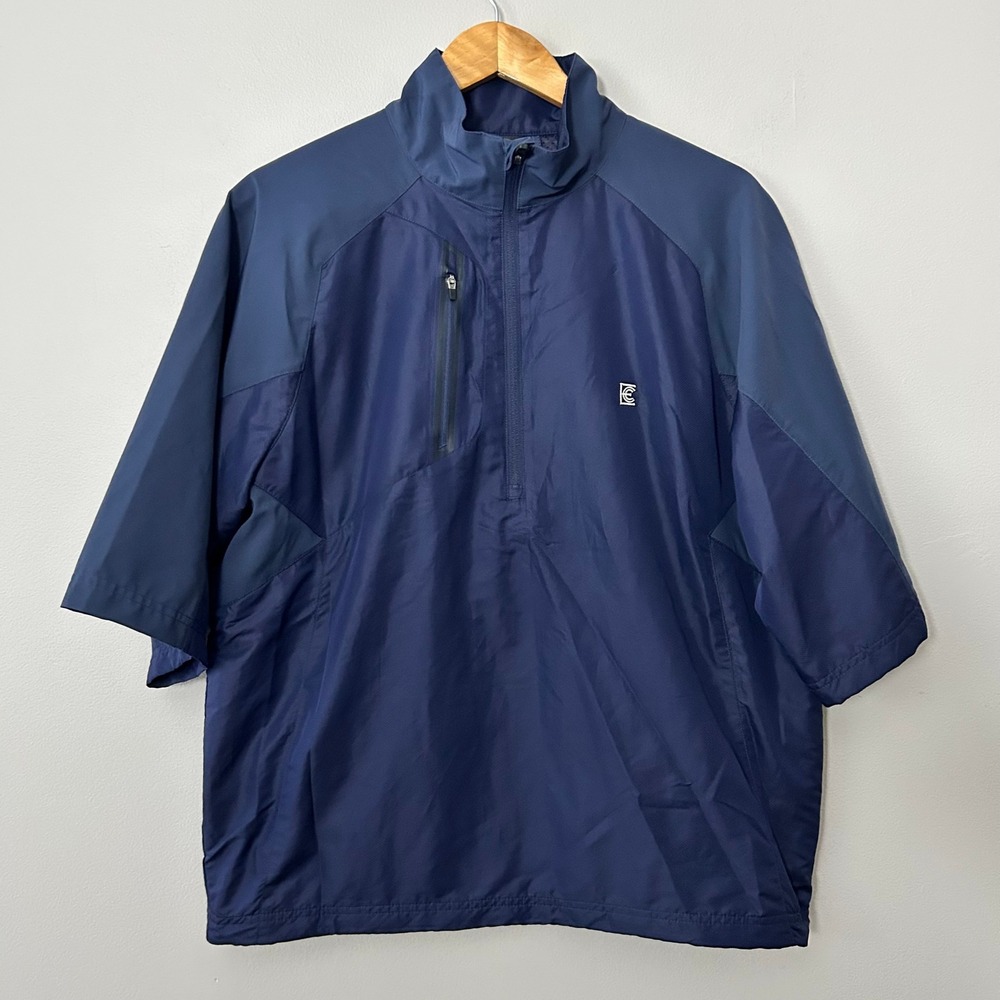Zero Restriction Tour Series Pullover Mens M Navy Short Sleeve Golf Windbreaker